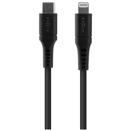 FIXED Liquid silicone USB-C / Lightning 60W 2m ern kabel