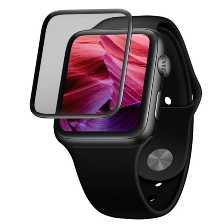 FIXED 3D Full-Cover tvrzené sklo pro Apple Watch 44mm s aplikátorem Full-Frame černé