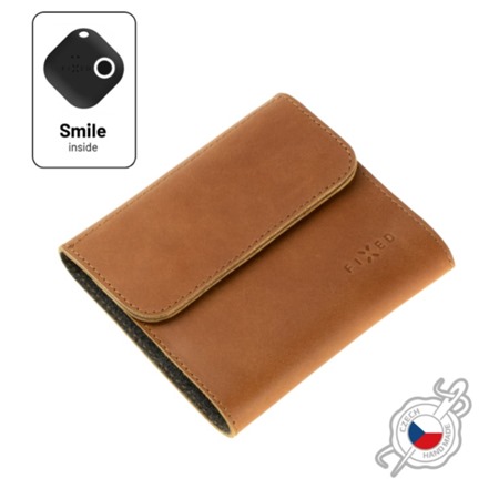 FIXED Smile Classic Wallet kožená peněženka se smart trackerem FIXED Smile PRO hnědá