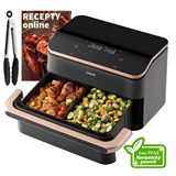 Cosori Dual Blaze TwinFry 10 L chytr� keramick� horkovzdu�n� frit�za �ern�