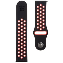 Tactical Double silikonov emnek 22mm QuickFit pro smartwatch ern/erven