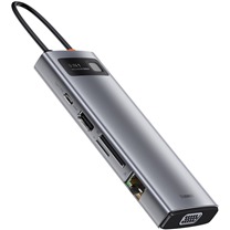 Baseus Metal Gleam 9v1 USB-C HUB šedý