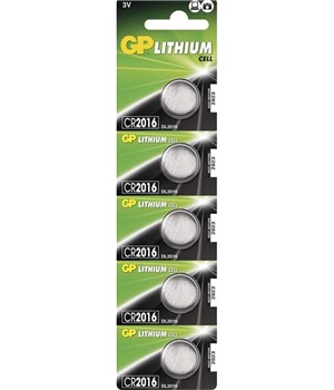 GP CR2016 lithiov baterie, 5ks