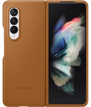 Samsung kožený zadní kryt pro Samsung Galaxy Z Fold3 5G hnědý (EF-VF926LAEGWW)