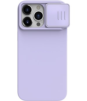 Nillkin CamShield Silky zadn silikonov kryt s krytkou kamery pro Apple iPhone 15 Pro Max fialov