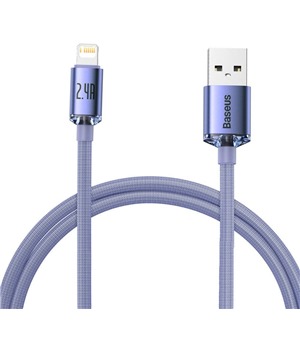 Baseus Crystal Shine Series USB-A / Lightning 20W 1,2m opleten fialov kabel