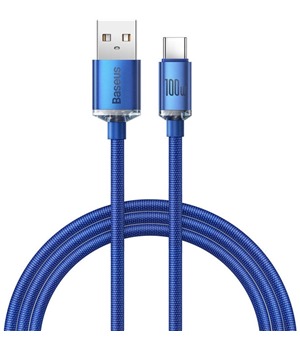 Baseus Crystal Shine Series USB-A / USB-C 100W 1,2m opleten modr kabel