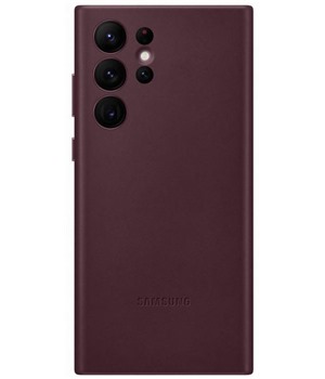 Samsung kožený zadní kryt pro Galaxy S22 Ultra červená Burgundy (EF-VS908LEEGWW)