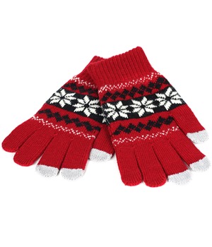 CellFish rukavice pro dotykový displej Nordic tmavě červené