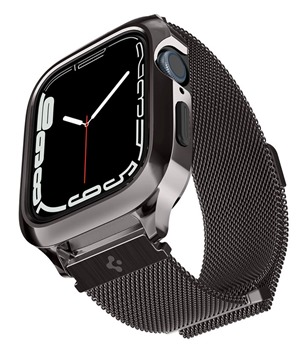 Spigen Metal Fit Pro pouzdro s ocelovým řemínkem pro Apple Watch 45mm černé