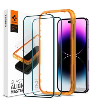 Spigen Glas.tR AlignMaster tvrzen sklo pro Apple iPhone 14 Pro Max ern 2ks
