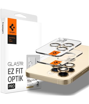 Spigen EZ Fit Optik Pro tvrzen sklo na oky fotoapartu pro Apple iPhone 14 Pro / Pro Max zlat