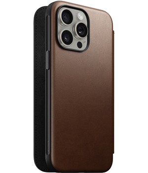 Nomad Modern Leather Folio koen flipov pouzdro pro Apple iPhone 15 Pro Max tmav hnd