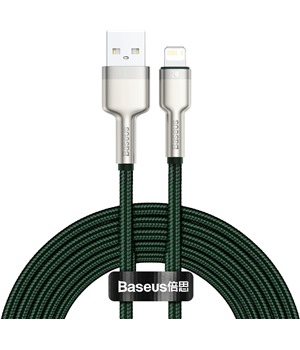 Baseus Cafule Series USB-A / Lightning 2m opleten zelen kabel