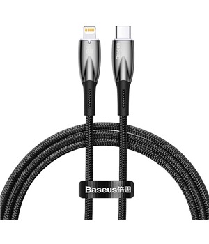 Baseus Glimmer USB-C / Lightning 20W 2m opletený černý kabel