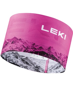 LEKI XC Headband, neonpink-white, One size