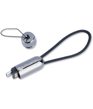 4smarts Mini Cable Capsule přívěšek s USB / USB-C kabelem černý
