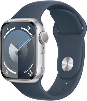 Apple Watch Series 9 41mm Silver / Storm Blue S / M