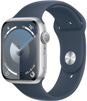 Apple Watch Series 9 45mm Silver / Storm Blue S / M