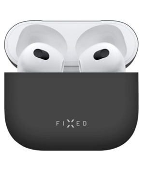 FIXED Silky silikonové pouzdro pro Apple Airpods 3 černé Slevou na nabíječku FIXED mini 20W 25%