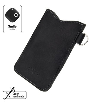 FIXED Smile Cards kožené pouzdro na karty se smart trackerem Smile Motion černé