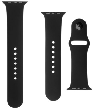 FIXED Silicone Strap Set silikonovch emnk pro Apple Watch 42 / 44 / 45 / 49mm ern
