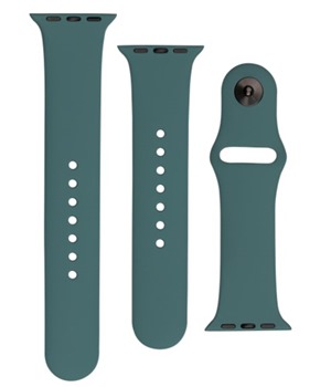 FIXED Silicone Strap Set silikonovch emnk pro Apple Watch 42 / 44 / 45 / 49mm zelenomodr