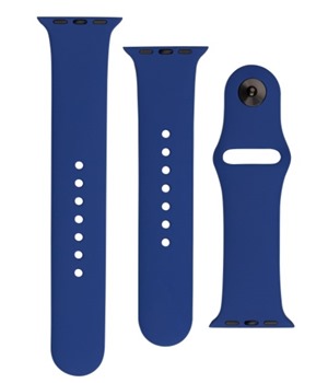 FIXED Silicone Strap Set silikonovch emnk pro Apple Watch 42 / 44 / 45 / 49mm ocensky modr