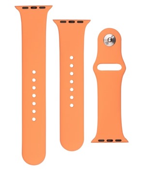 FIXED Silicone Strap Set silikonovch emnk pro Apple Watch 42 / 44 / 45 / 49mm oranov