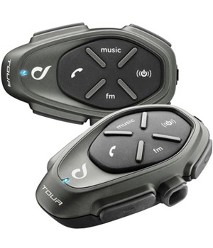 CellularLine Interphone TOUR Twin Pack Bluetooth handsfree pro uzavřené a otevřené přilby ZDARMA držák na motorku v hodnotě 490 Kč ,SLEVA na FIXED držák ,ZDARMA pouzdro na navigaci