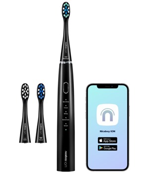 Niceboy ION SmartSonic zubní kartáček černý možnost 2x náhradní hlavice Soft černý se slevou 5%