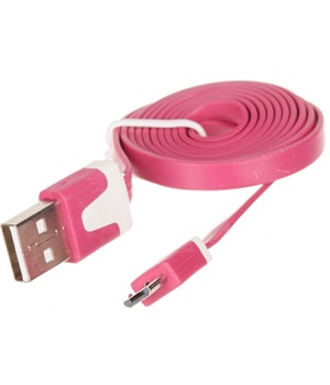 OEM USB-A / micro USB 1m ploch tmav rov kabel