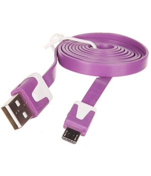 OEM USB-A / micro USB 1m ploch fialov kabel
