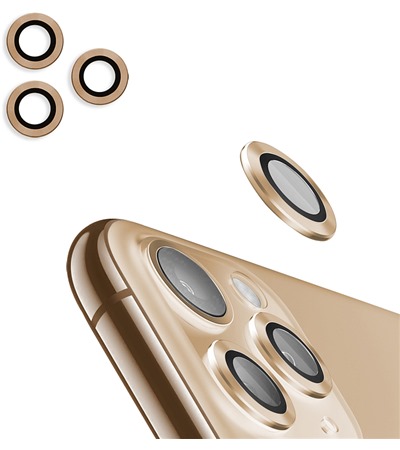 4smarts Second Glass PRO tvrzené sklo na čočku fotoaparátu pro Apple iPhone 11 Pro / 11 Pro Max 3ks zlaté