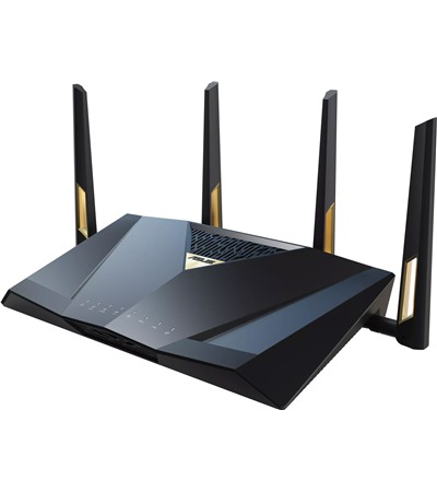 ASUS RT-BE88U router s podporou Wi-Fi 7 ern ASUS TUF Gaming P1 hern podloka pod my ern ,Tech-Protect PC6X6 prodluovac kabel 2m 6x zsuvka, 3x USB-A 3x USB-C 