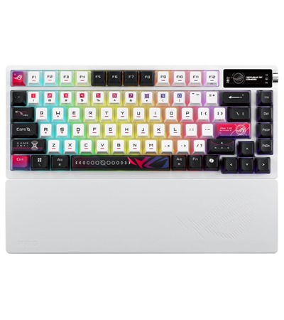ASUS ROG AZOTH X (ROG NX Snow V2 / PBT) � US mechanick� kl�vesnice b�l� ASUS TUF Gaming P1 hern� podlo�ka pod my� �ern� ,ASUS ROG Harpe Ace Aim Lab Edition bezdr�tov� hern� my� �ern� 