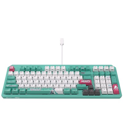 ASUS TUF Gaming K3 Gen II Hatsune Miku Edition ( US / PBT) mechanick klvesnice modr ASUS TUF Gaming Mini Wireless Hatsune Miku Edition bezdrtov hern my modr ,ASUS TUF Gaming P1 Hatsune Miku Edition hern podloka pod my modr ,ASUS TUF Gaming H1 GEN II Hatsune Miku Edition drtov hern sluchtka pes hlavu bl ,ASUS TUF Gaming P1 hern podloka pod my ern 
