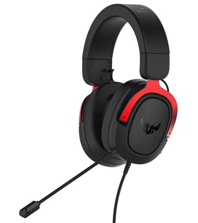 ASUS TUF Gaming H3 drátová herní sluchátka přes hlavu černá / červená 4smarts GaN Flex Pro 200W PD / QC nabíječka s prodlužovacím adaptérem
