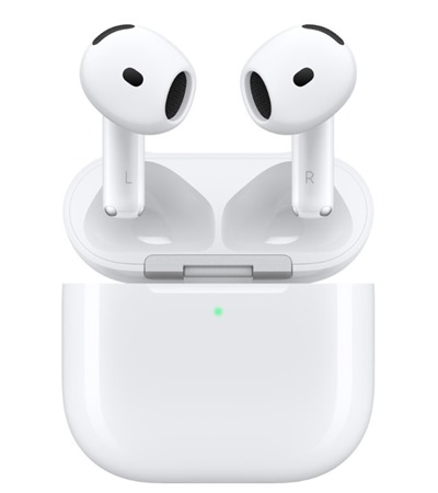 Apple AirPods (4th gen.) bezdrtov sluchtka s aktivnm potlaenm hluku bl Tech-Protect PC6X6 prodluovac kabel 2m 6x zsuvka, 3x USB-A 3x USB-C 