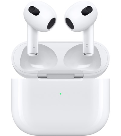 Apple AirPods (3rd gen.) bezdrtov sluchtka s Magsafe bl Tech-Protect PC6X6 prodluovac kabel 2m 6x zsuvka, 3x USB-A 3x USB-C 