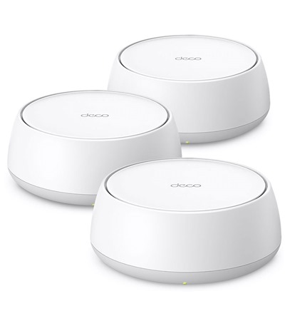 TP-link Deco BE25 Mesh systm s podporou Wi-Fi 7 bl (3ks) Tech-Protect PC6X6 prodluovac kabel 2m 6x zsuvka, 3x USB-A 3x USB-C 