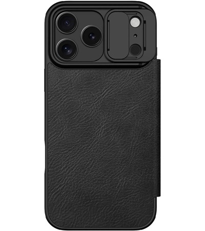 Nillkin Qin Book Pro flipov pouzdro s krytkou kamery pro Apple iPhone 17 Pro ern