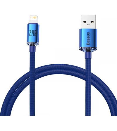 Baseus Crystal Shine Series USB-A / Lightning 20W 1,2m opleten modr kabel Sleva 15% na organizr kabel