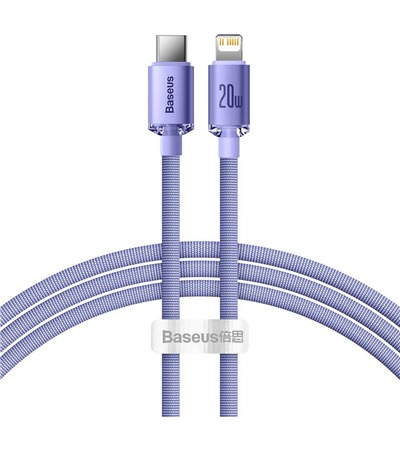 Baseus Crystal Shine Series USB-C / Lightning 20W 1,2m opleten fialov kabel Sleva 15% na organizr kabel
