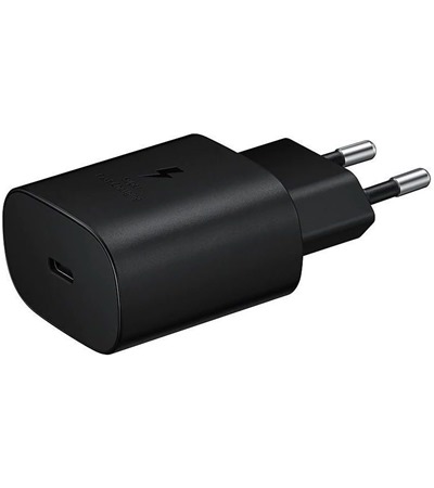 Samsung 25W nab�je�ka USB-C bez kabelu �ern�, bulk (EP-TA800EBE) Sleva 15% na organiz�r kabel�  ,Tech-Protect PC6X6 prodlu�ovac� kabel 2m 6x z�suvka, 3x USB-A 3x USB-C 