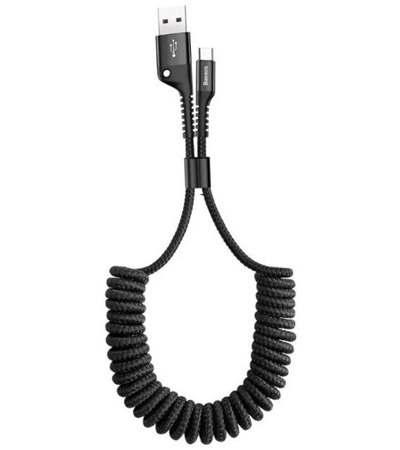 Baseus Fish Eye Spring USB-A / USB-C 1m ern kabel Sleva 15% na organizr kabel