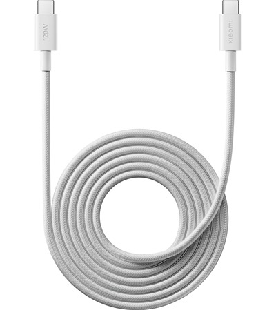 Xiaomi USB-C / USB-C 120W 2m opleten� b�l� kabel