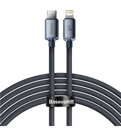 Baseus Crystal Shine Series USB-C / Lightning 20W 2m opleten ern kabel Sleva 15% na organizr kabel