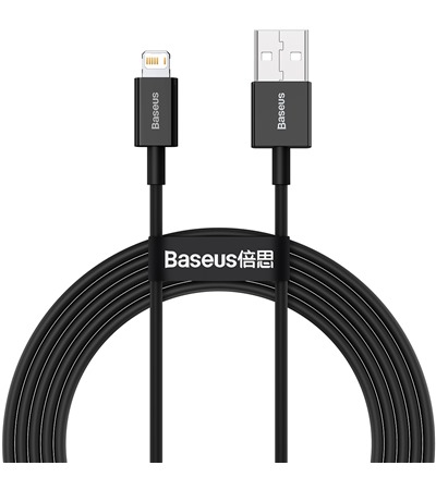 Baseus Superior Series USB-A / Lightning 2.4A 2m černý kabel Sleva 15% na organizér kabelů