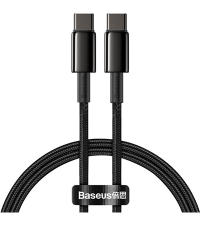Baseus Tungsten Gold USB-C / USB-C 100W 1m opleten ern kabel Sleva 15% na organizr kabel